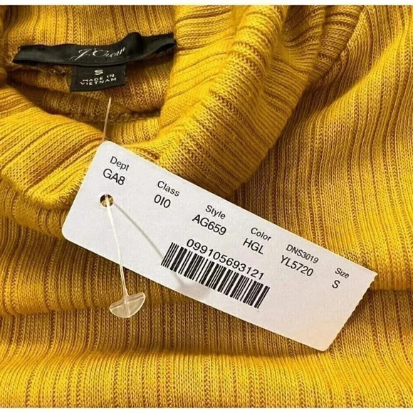 J Crew Turtleneck Long Sleeve Top Womens Size S Yellow Blouse NWT - Picture 6 of 9